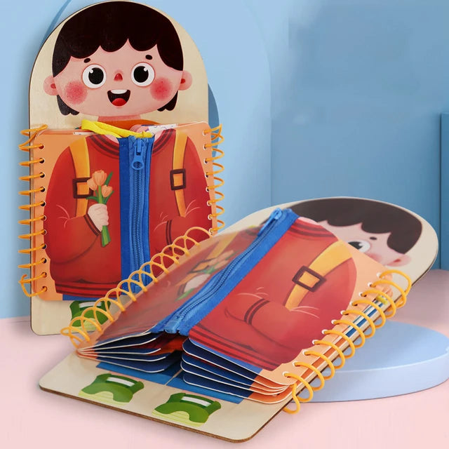 Montessori Toy Giraffe Busy Board 3D Felt Book For Fine Motor Skills Early Education Habits Knowledge Developing - HatCat