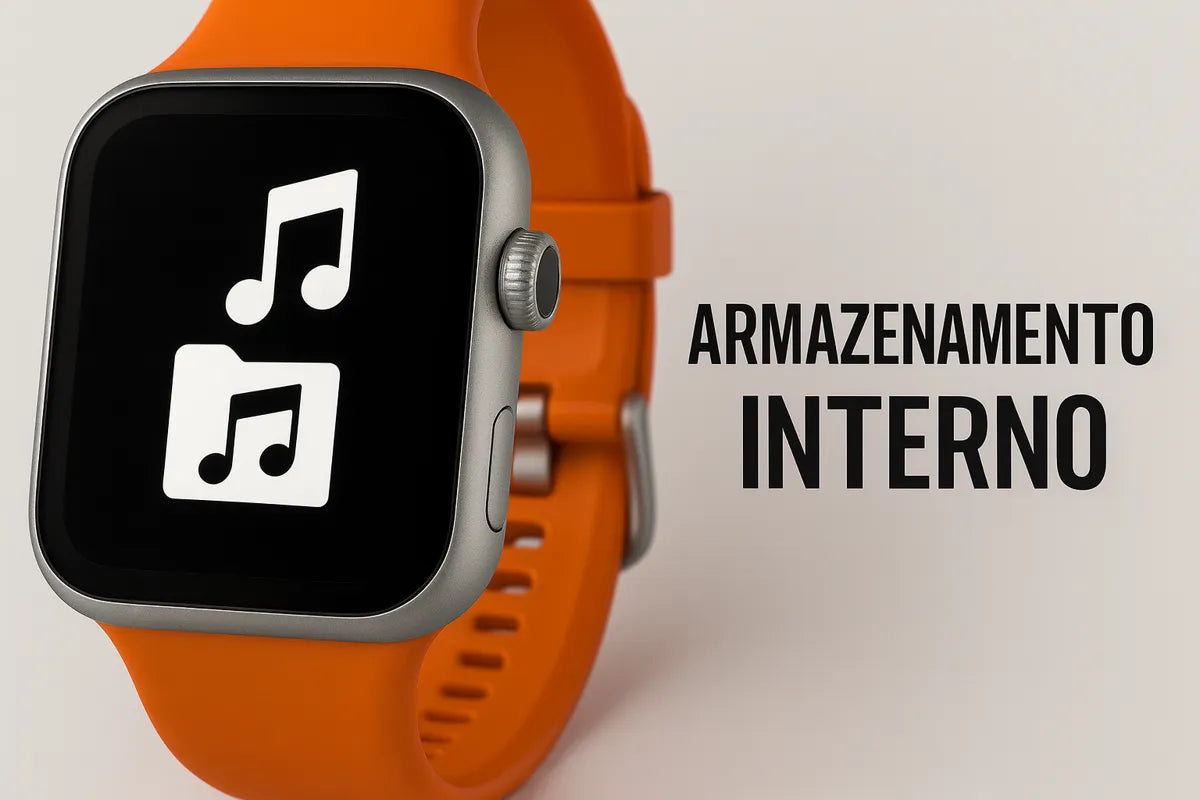 Smartwatch com memória interna para músicas, vídeos e arquivos