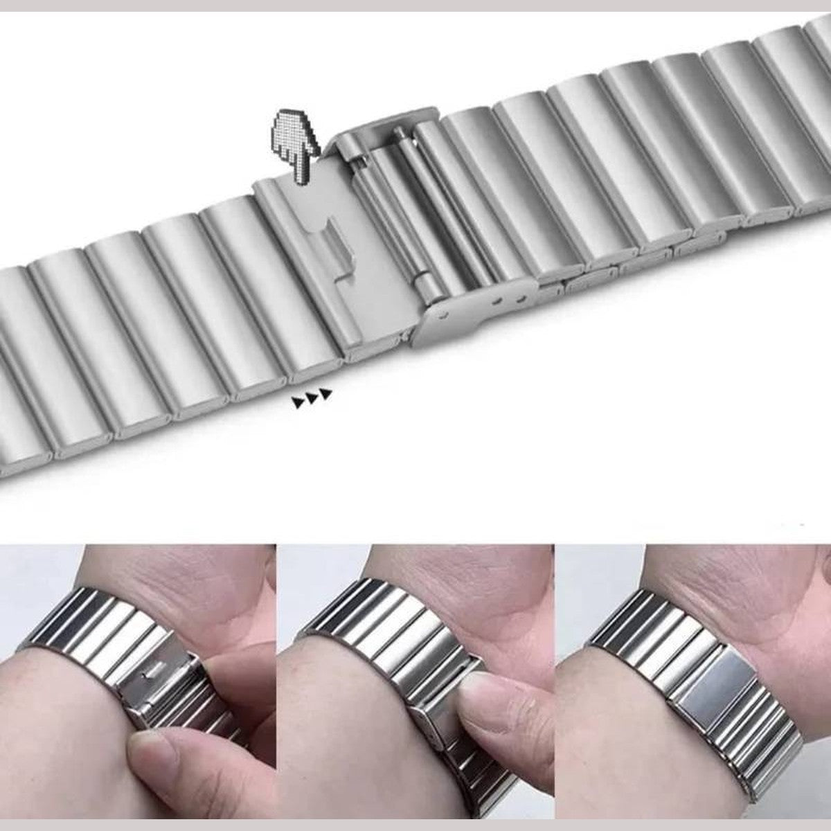 Pulseira de Aço 1 Elo Luxo 42/44/45/47/49 mm