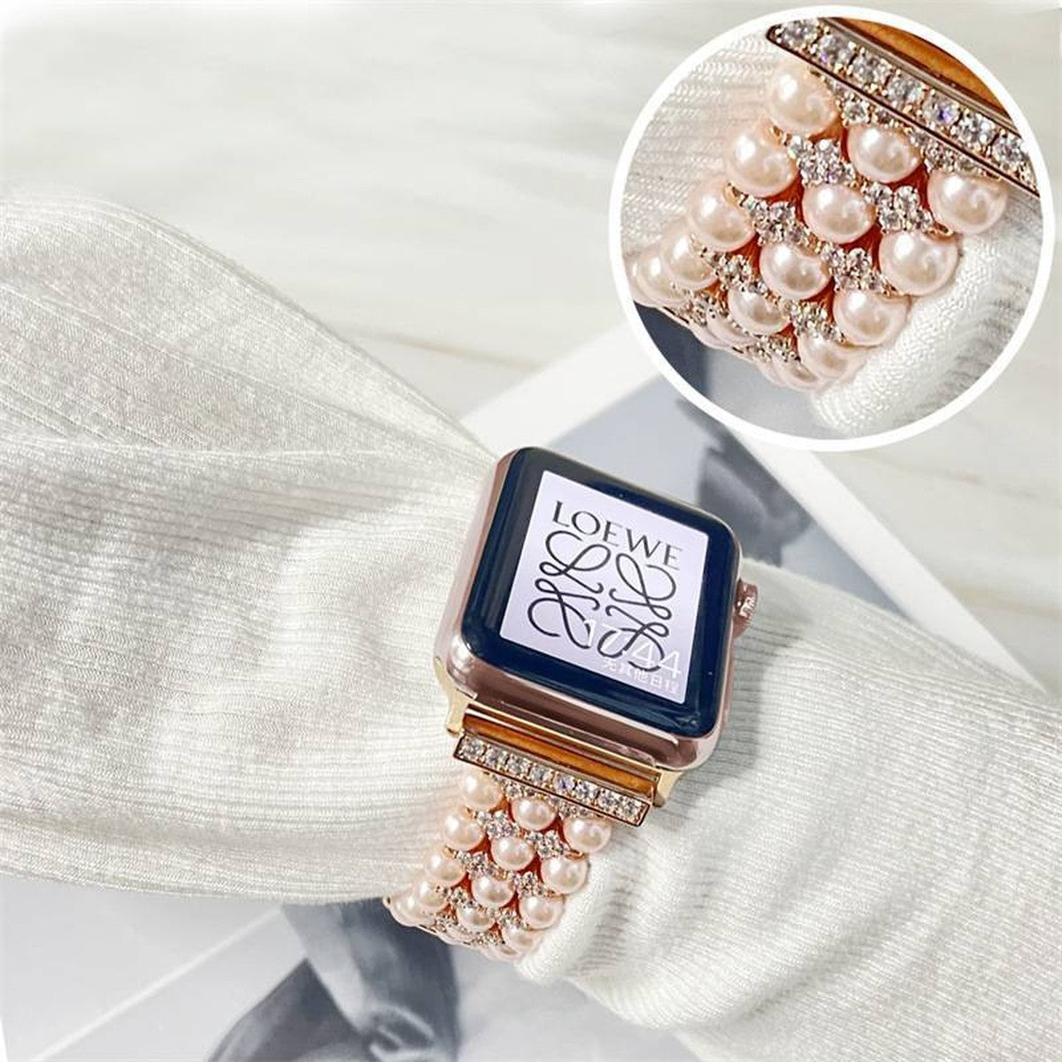 Pulseira Pérola Luxo 42/44/45/47/49 mm