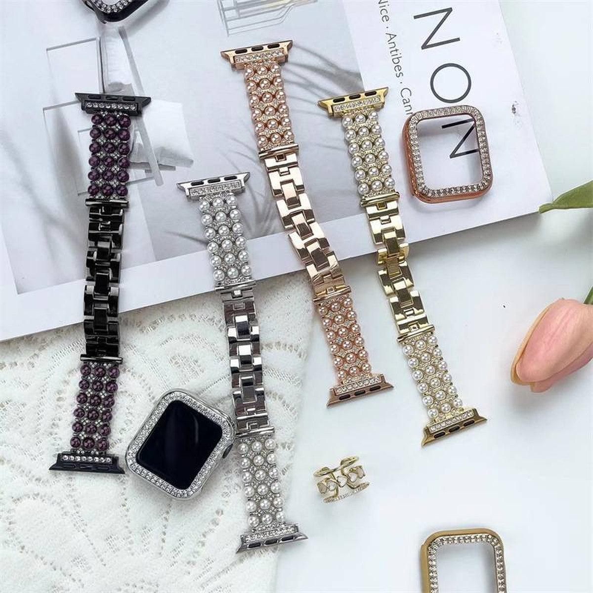 Pulseira Pérola Luxo 42/44/45/47/49 mm