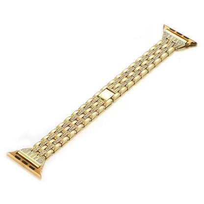 Pulseira de Aço com Cristais Luxo 42/44/45/47/49 mm