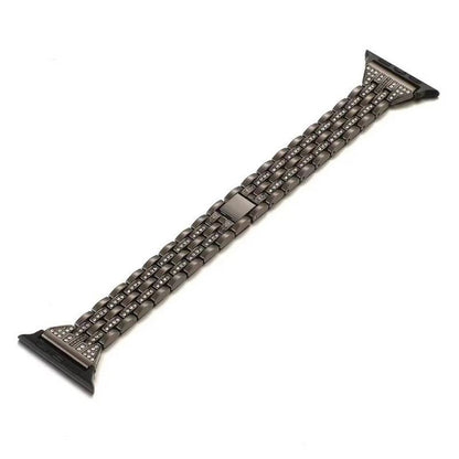 Pulseira de Aço com Cristais Luxo 42/44/45/47/49 mm