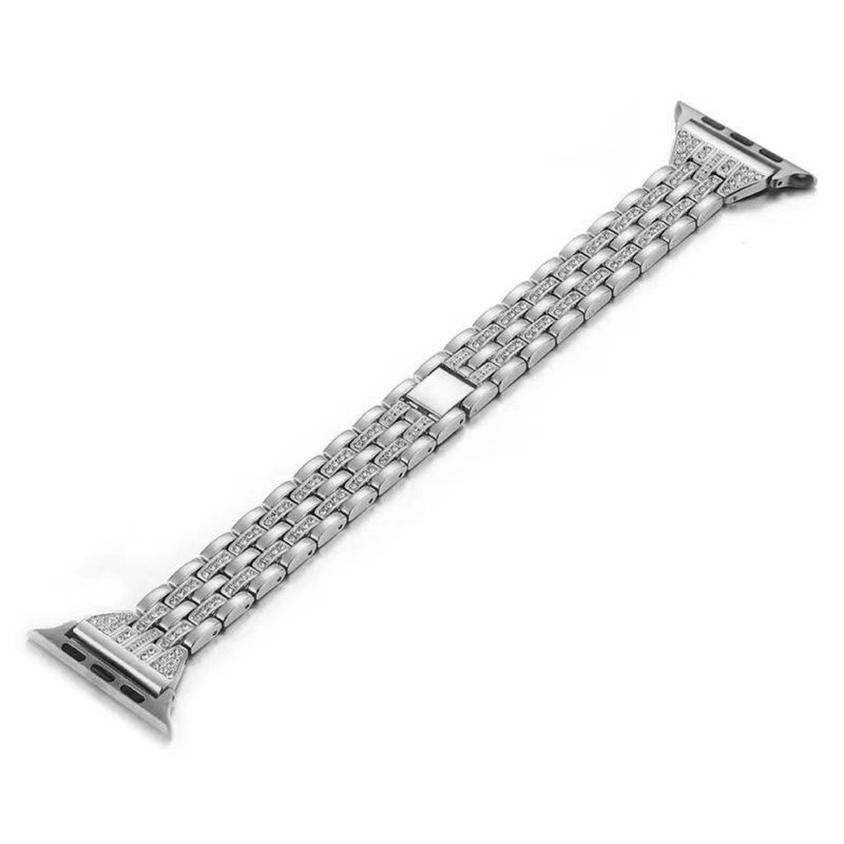 Pulseira de Aço com Cristais Luxo 42/44/45/47/49 mm
