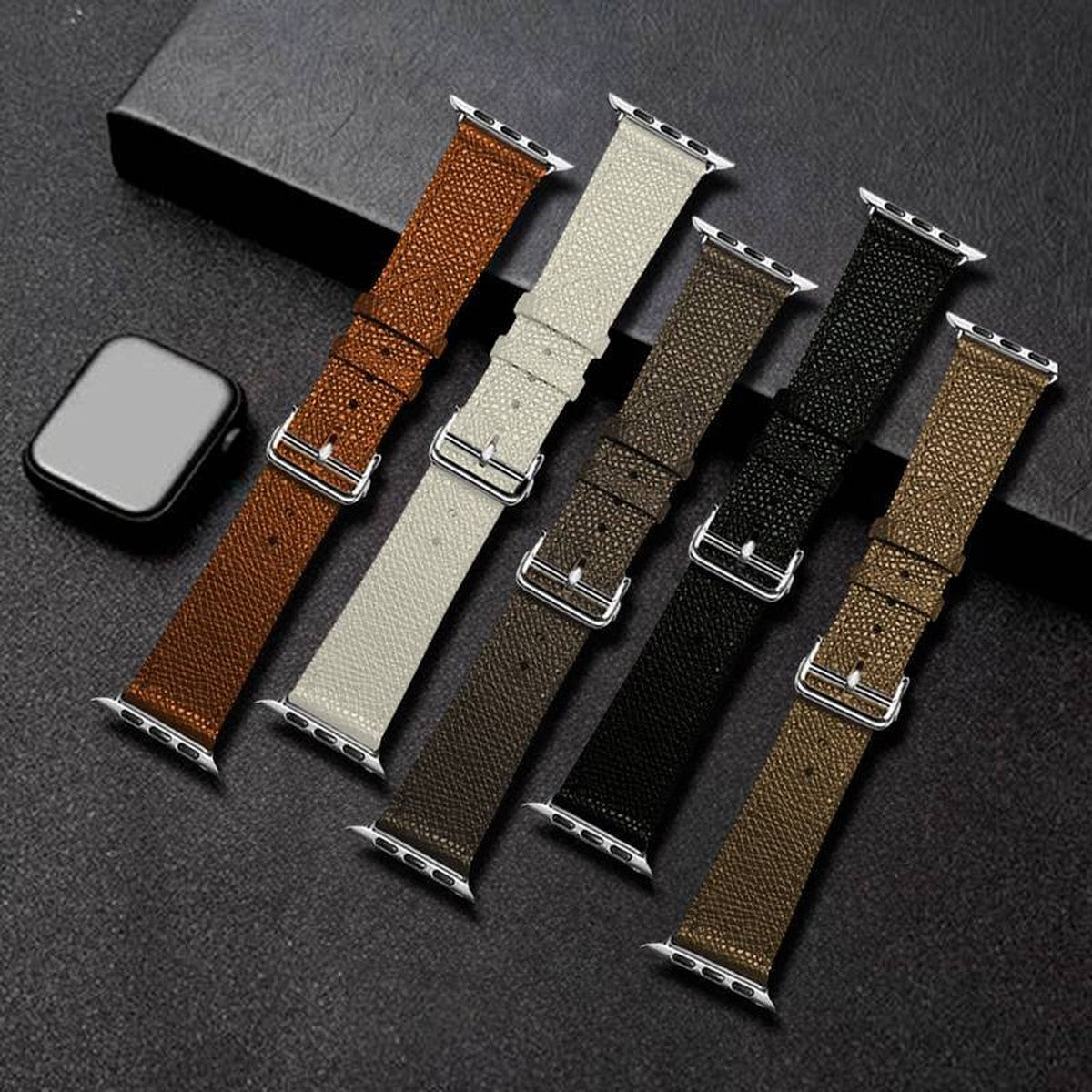 Pulseira de Couro Premium 42/44/45/47/49 mm