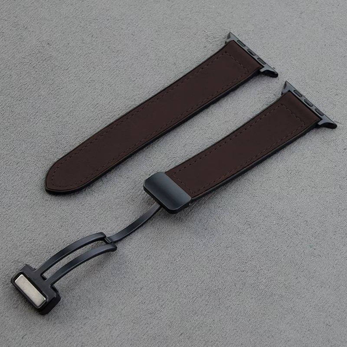 Pulseira de Couro Magnética Dobrável Luxo 42/44/45/47/49 mm