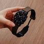 Pulseira de Couro Magnética Dobrável Luxo Pino 22 mm