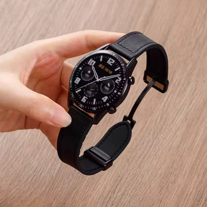 Pulseira de Couro Magnética Dobrável Luxo Pino 22 mm