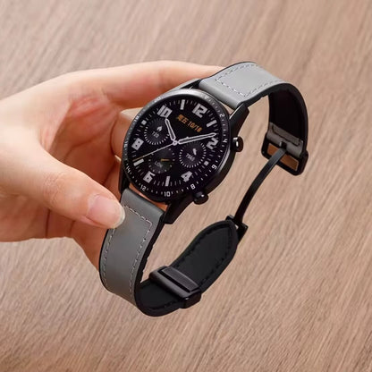 Pulseira de Couro Magnética Dobrável Luxo Pino 22 mm