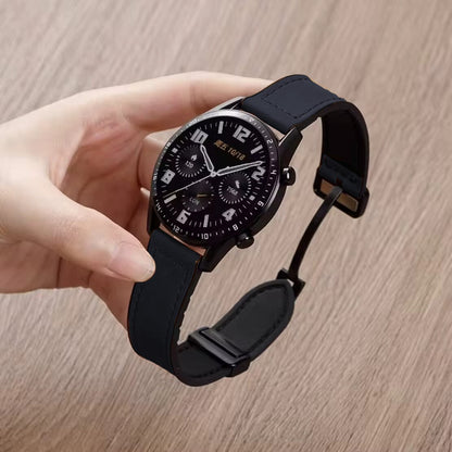 Pulseira de Couro Magnética Dobrável Luxo Pino 22 mm