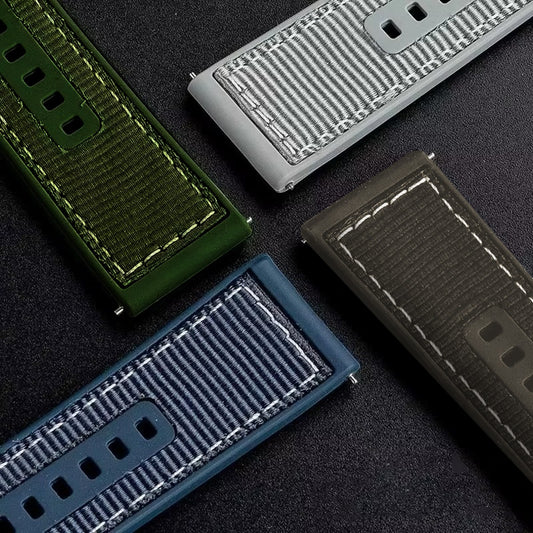 Pulseira Silicone e Nylon Premium Pino 22 mm