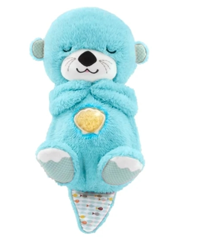 Brinquedo de pelúcia para dormir infantil, urso respirador, lontra calmante, som e luz, presente para bebê - HatCat