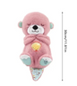 Brinquedo de pelúcia para dormir infantil, urso respirador, lontra calmante, som e luz, presente para bebê - HatCat