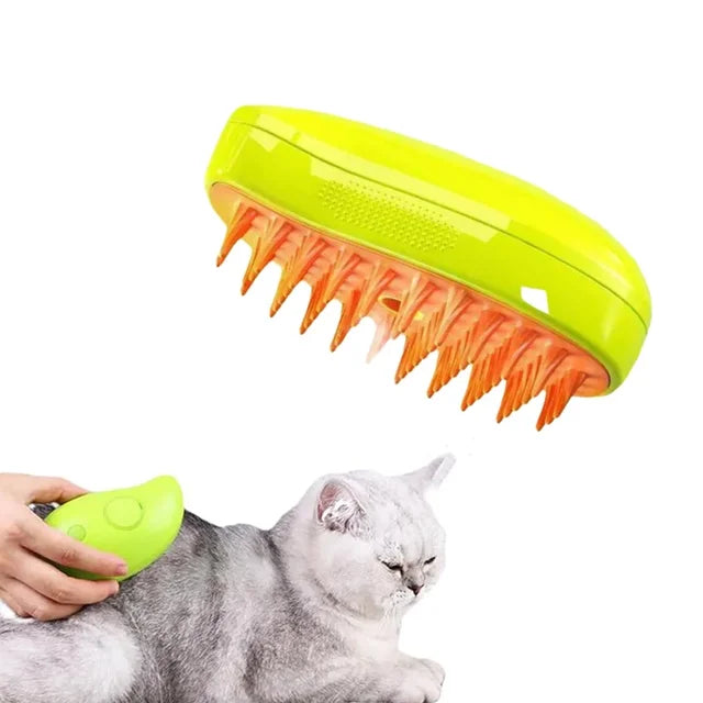 Escova elétrica para cães, Escova de cabelo de gato, 3 em 1 Dog Steamer Brush para massagem, Pet Grooming, Removendo os cabelos emaranhados e soltos