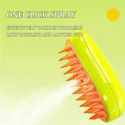 Escova elétrica para cães, Escova de cabelo de gato, 3 em 1 Dog Steamer Brush para massagem, Pet Grooming, Removendo os cabelos emaranhados e soltos