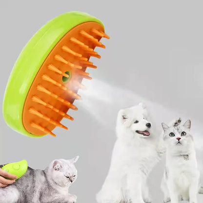 Escova elétrica para cães, Escova de cabelo de gato, 3 em 1 Dog Steamer Brush para massagem, Pet Grooming, Removendo os cabelos emaranhados e soltos
