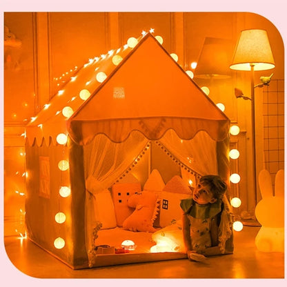 Large  Kids Tents Tipi Baby Play House Child Toy Tent 1.35M Wigwam Folding Girls Pink Princess Castle Child Room Decor