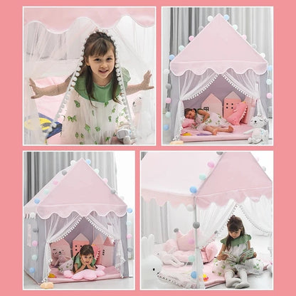Large  Kids Tents Tipi Baby Play House Child Toy Tent 1.35M Wigwam Folding Girls Pink Princess Castle Child Room Decor