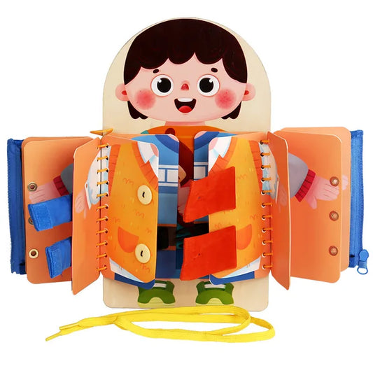 Montessori Toy Giraffe Busy Board 3D Felt Book For Fine Motor Skills Early Education Habits Knowledge Developing - HatCat